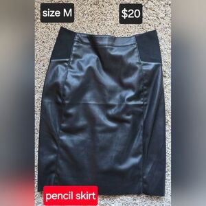 Pencil pleather skirt